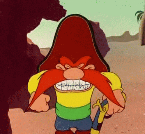 A Cartoon Character With A Beard And A Pirate Hat Is Holding A Sword And A Sword . GIF