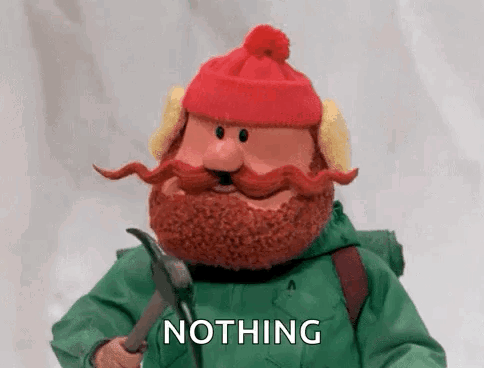 A Cartoon Character With A Beard And A Red Hat Is Holding A Hammer And Saying Nothing . GIF
