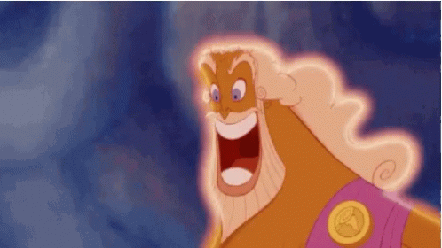 A Cartoon Character With A Beard And Glowing Hair Is Smiling GIF