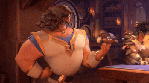 A Cartoon Character With A Beard Is Standing In A Room With A Dog GIF