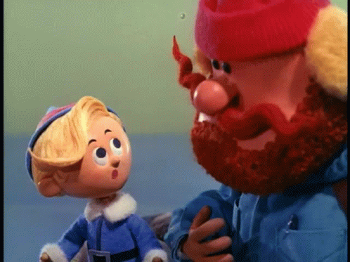 A Cartoon Character With A Beard Is Talking To Another Cartoon Character . GIF