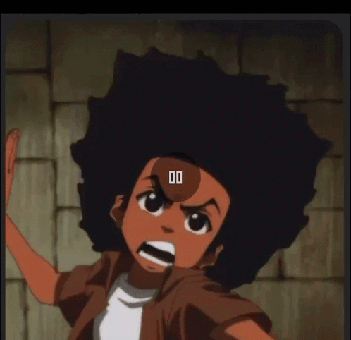 A Cartoon Character With A Big Afro And A Very Angry Look On His Face GIF