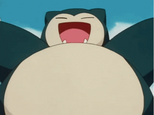 A Cartoon Character With A Big Belly Is Laughing With Its Mouth Open . GIF