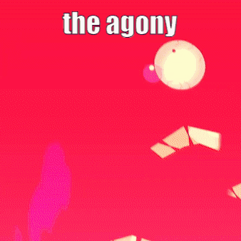 A Cartoon Character With A Big Mouth And The Words The Agony Written On It GIF