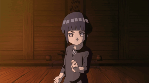 A Cartoon Character With A Black Shirt And A Black Headband Is Standing On A Wooden Floor GIF