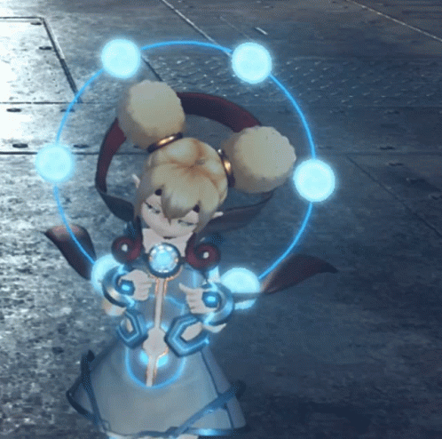 A Cartoon Character With A Blue Circle Around Her GIF