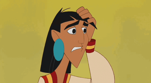 A Cartoon Character With A Blue Earring Scratching His Head GIF