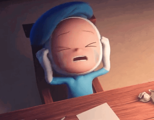 A Cartoon Character With A Blue Hat Is Crying GIF