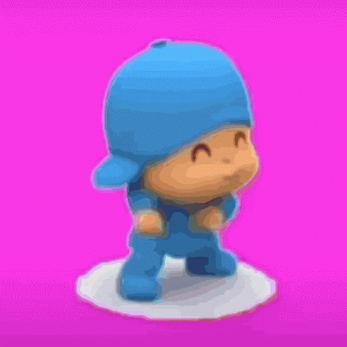 A Cartoon Character With A Blue Hat Is Standing On A White Base GIF