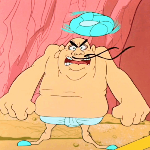 A Cartoon Character With A Blue Headband And A Mustache GIF