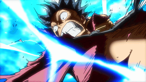 A Cartoon Character With A Blue Light Coming From His Mouth GIF