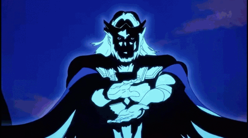 A Cartoon Character With A Blue Lightning Bolt Coming Out Of His Hand GIF