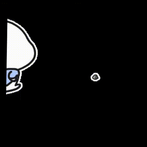A Cartoon Character With A Blue Scarf Around His Neck Is Standing Next To A Small Circle . GIF