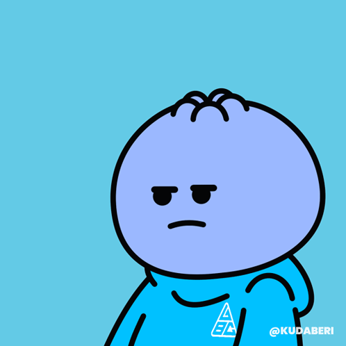 A Cartoon Character With A Blue Shirt And The Words Ha Ha On It GIF