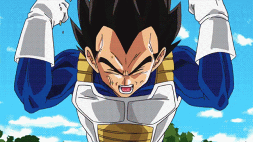 A Cartoon Character With A Blue Shirt And White Gloves Has His Mouth Open GIF
