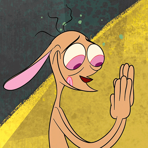 A Cartoon Character With A Bunny Ear Is Making A Funny Face GIF