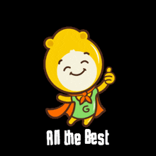 Cartoon Character With Cape And All The Best GIF