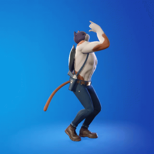 A Cartoon Character With A Cat Head And A Tattoo On His Chest GIF