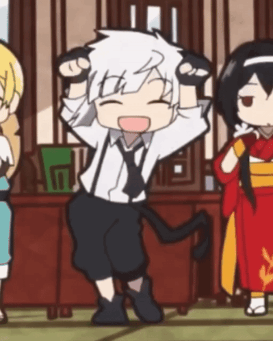 Cartoon Character With Cat Tail Dancing GIF