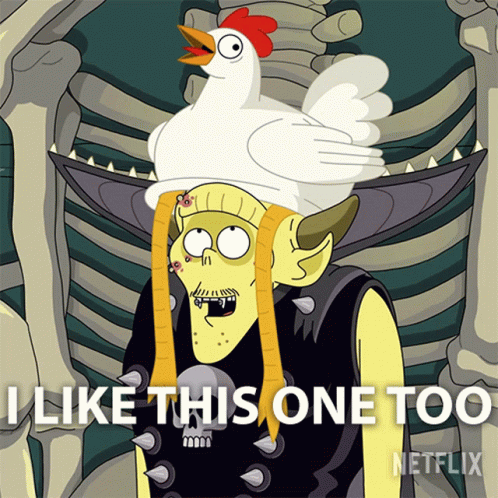 Cartoon Character With Chicken On Head GIF