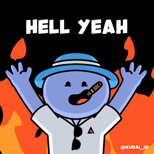 A Cartoon Character With A Cigar In His Mouth And The Words Hell Yeah GIF