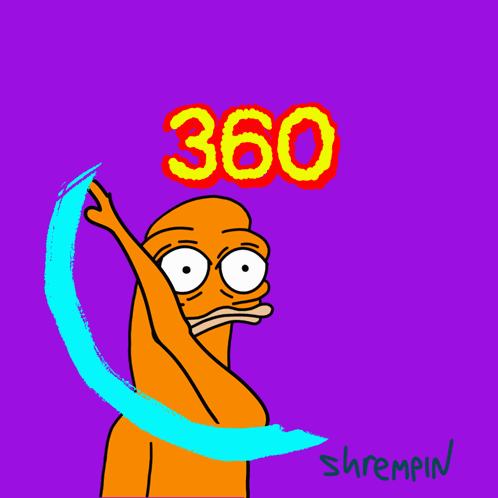 Cartoon Character With 360 Shrimpin Circle GIF