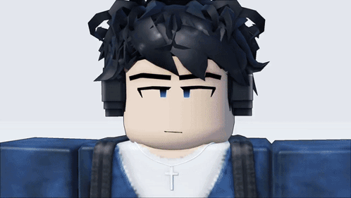 A Cartoon Character With A Cross Necklace And Headphones GIF