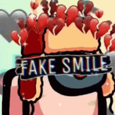 A Cartoon Character With A Crown And Hearts On His Head Is Wearing A Fake Smile Band . GIF