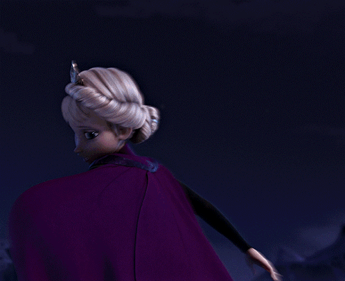 A Cartoon Character With A Crown On Her Head And A Cape GIF