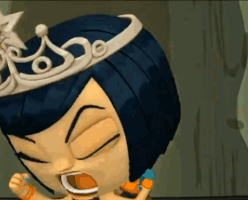 A Cartoon Character With A Crown On Her Head Is Screaming GIF