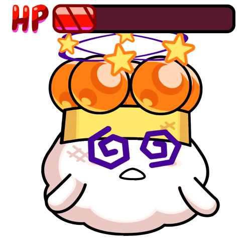 A Cartoon Character With A Crown On His Head And A Hp Bar Above Him GIF