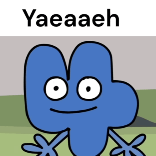 A Cartoon Character With A Face And The Words Yaeaaeh Below It GIF