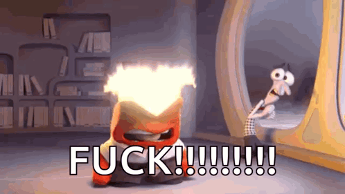A Cartoon Character With A Fireball Coming Out Of His Mouth And The Words Fuck !!! GIF