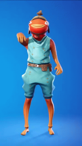 A Cartoon Character With A Fish Head On His Head GIF