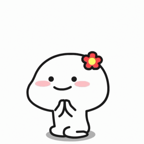 A Cartoon Character With A Flower On His Head Surrounded By Pink Flowers GIF