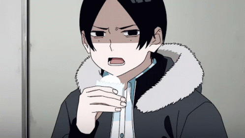A Cartoon Character With A Fur Collar Is Holding Something In His Hands GIF