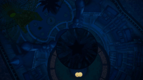 A Cartoon Character With A Gas Mask Around His Neck Is Flying Through The Air GIF