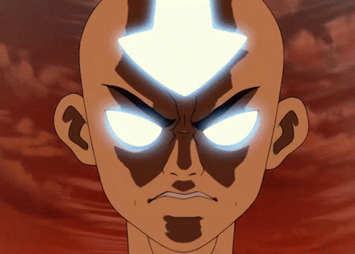 A Cartoon Character With A Glowing Arrow On His Forehead GIF