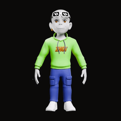 A Cartoon Character With A Green Hoodie That Says Riot GIF