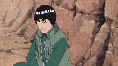 A Cartoon Character With A Green Vest And A Black Headband With The Letters Mtnm On It GIF