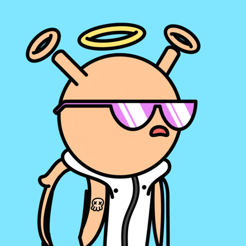 A Cartoon Character With A Halo On His Head GIF