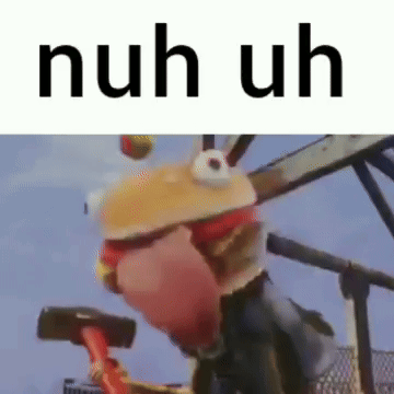 A Cartoon Character With A Hamburger On His Head Is Holding A Hammer And A Chainsaw . GIF