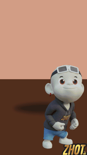 A Cartoon Character With A Hoodie That Says ' Zhout ' On It GIF