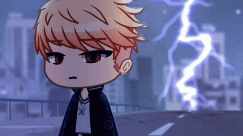 A Cartoon Character With A Lightning Bolt Behind Him GIF