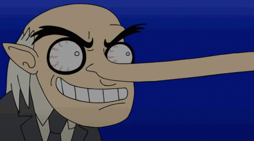 A Cartoon Character With A Long Nose And A Big Smile On His Face GIF