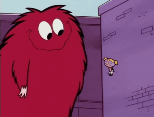 A Cartoon Character With A Long Tongue Sticking Out Of It 'S Mouth GIF