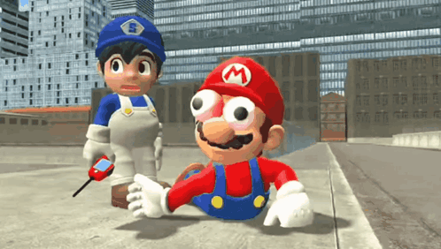 A Cartoon Character With A M On Their Hat GIF