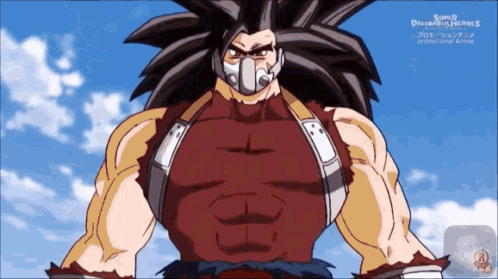 A Cartoon Character With A Mask On His Face Is From Dragon Ball GIF