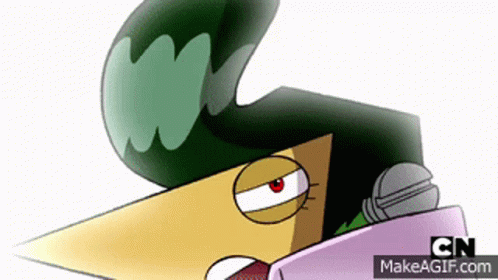 a cartoon character with a microphone and the cn logo