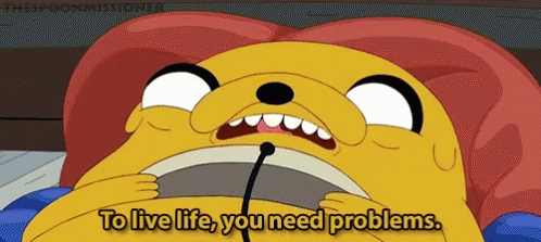 Cartoon Character With Microphone Says Live Life Needs Problems GIF